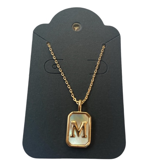 New! M Initial 18 K Plated Necklace - Picture 2 of 9